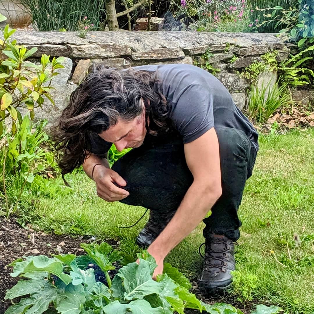 Jeff working in his vegetable patch in Cornwall